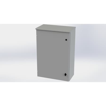 Saginaw Control & Engineering 1/4 Turn Knob Latch Electrical Enclosures, 36 in H, 12 in D, 24 in W, NEMA 3R, Galvanized Steel SCE-36R2412LP